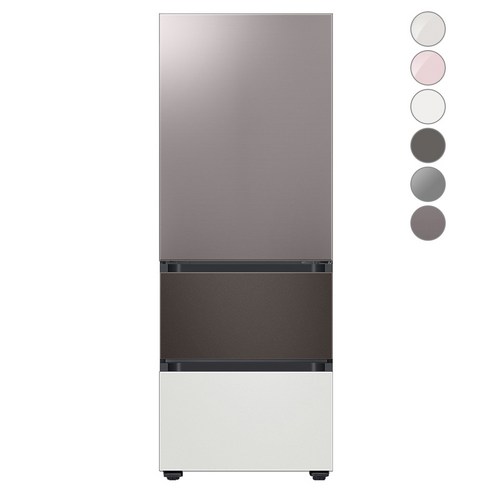 [색상선택형] 삼성전자 비스포크 김치플러스 냉장고 방문설치, 브라우니 실버 + 코타 차콜 + 코타 화이트, RQ33A74A1AP