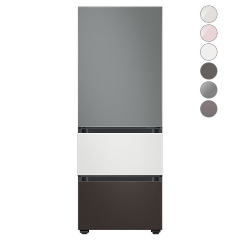 [색상선택형] 삼성전자 비스포크 김치플러스 냉장고 방문설치, 새틴 그레이 + 코타 화이트 + 코타 차콜, RQ33A74A1AP