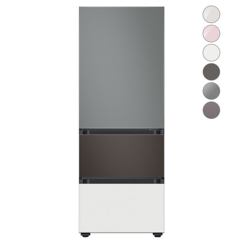 [색상선택형] 삼성전자 비스포크 김치플러스 냉장고 방문설치, 새틴 그레이 + 코타 차콜 + 브라우니 실버, RQ33A74A1AP