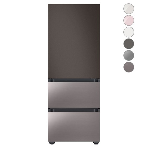 [색상선택형] 삼성전자 비스포크 김치플러스 냉장고 방문설치, 코타 차콜 + 브라우니 실버, RQ33A74A1AP