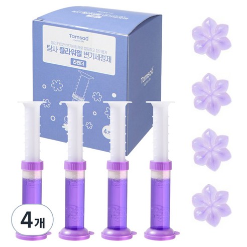 탐사 플라워젤 변기세정제 라벤더, 160g, 4개
