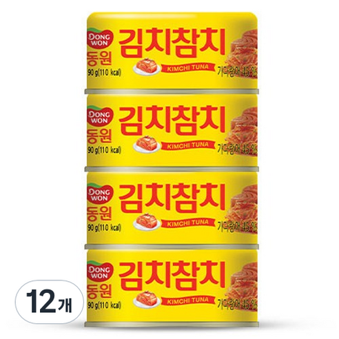 동원 김치참치 통조림, 90g, 12개