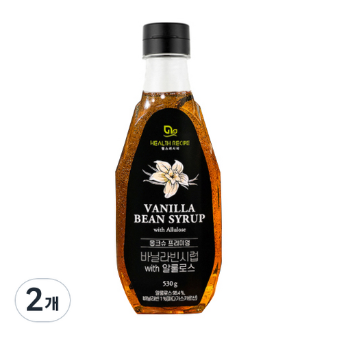 헬스레시피 몽크슈 프리미엄 바닐라빈시럽 WITH 알룰로스, 530g, 2개