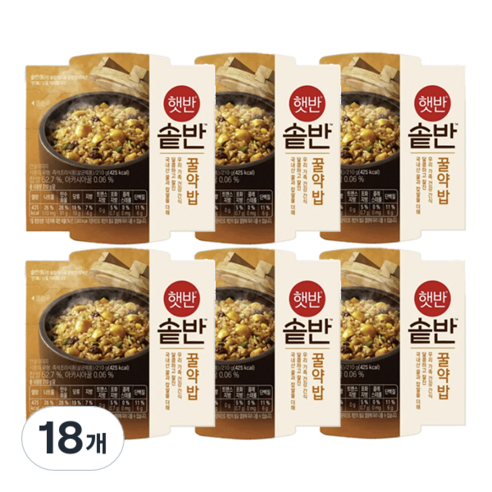 햇반 솥반 꿀약밥, 210g, 18개