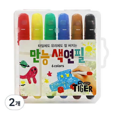 마이리틀타이거 만능색연필, 6색, 2개