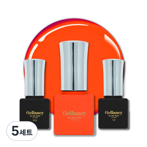 벨랑시 젤네일 3종세트, 5세트, 벨랑시 베이스 5ml+SN-08 레드 5ml+벨랑시 탑 5ml