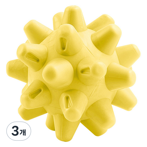 ACDI 3D 입체 실리콘 마사지 볼, 3개, 옐로우
