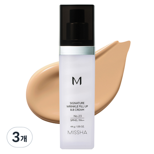미샤 시그너처 링클 필업 비비크림 SPF45 PA++ 44g, 23호 차분한 베이지, 3개