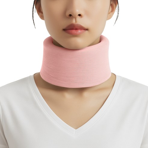 대한 목 보호대 밴드 지지대 자세 고정 쿠션 피치핑크, 1개