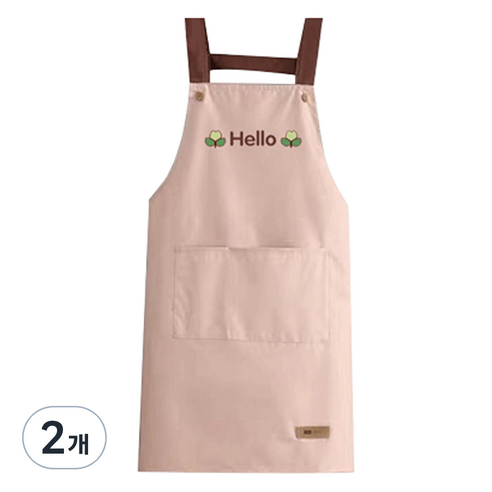 헬로젬 헬로 포켓 H형 앞치마, 인디핑크, 2개