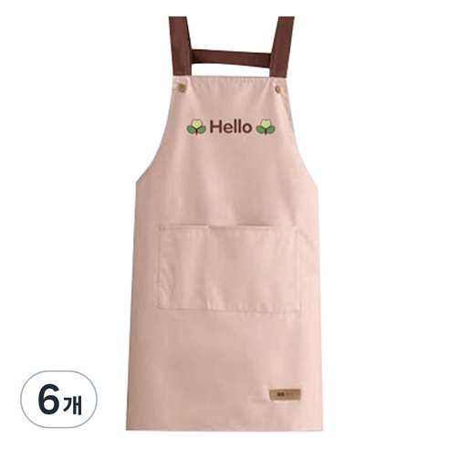헬로젬 헬로 포켓 H형 앞치마, 인디핑크, 6개