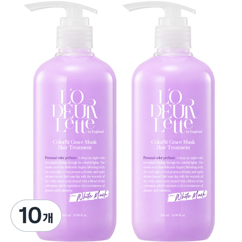로더렛 인 잉글랜드 컬러핏 그레이스 머스크 헤어 트리트먼트, 10개, 500ml