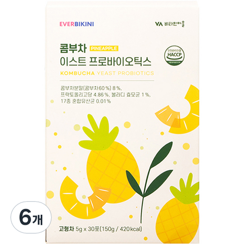 에버비키니 콤부차 이스트 프로바이오틱스 30p, 6개, 150g
