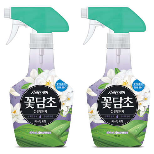 샤프란 꽃담초 섬유탈취제 자스민꽃향 본품, 400ml, 2개