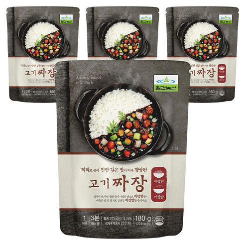칠갑농산 고기짜장, 4개, 180g