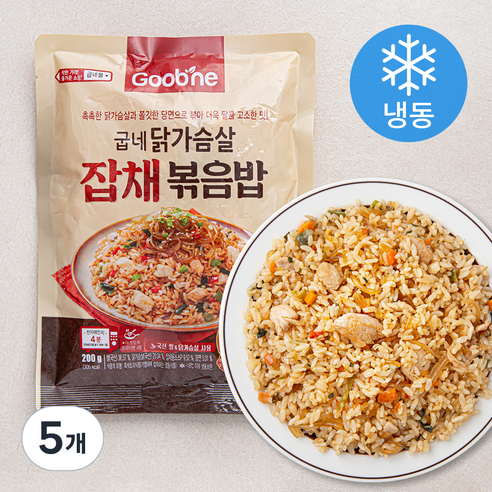 굽네 닭가슴살 잡채볶음밥 (냉동), 200g, 5개