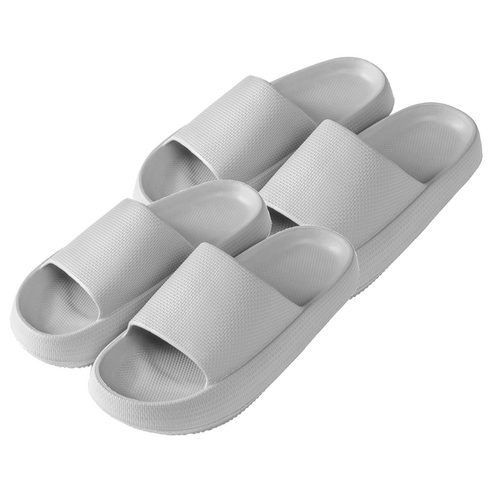 라이프서치 미끄럼 방지 쿠션 슬리퍼, 그레이, 2개