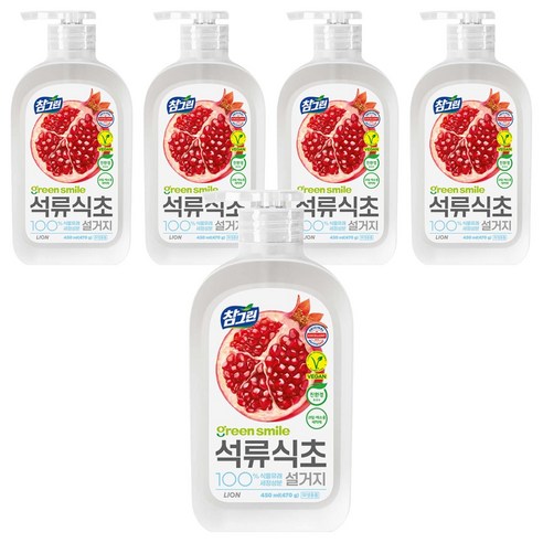 [비건라이프] 참그린 석류식초 설거지 주방세제, 470g, 5개