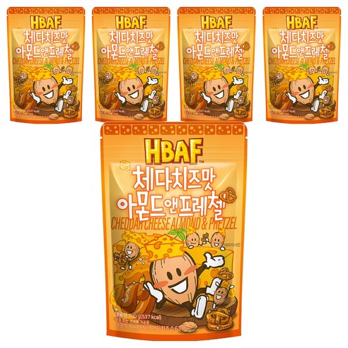 바프 체다치즈맛 아몬드 앤 프레첼, 100g, 5개