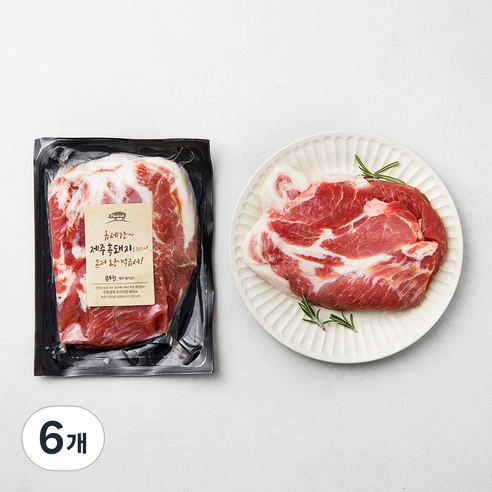 몬트락 한돈 제주 흑돼지 목심 구이용 (냉장), 300g, 6개