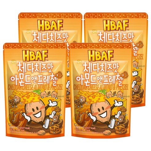 바프 체다치즈맛 아몬드 앤 프레첼, 100g, 4개