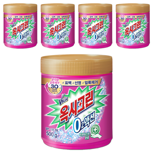 오투액션 분말형 표백제, 500g, 5개