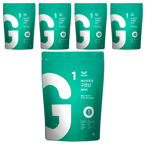 레인보우샵 구연산 베이직, 1kg, 5개