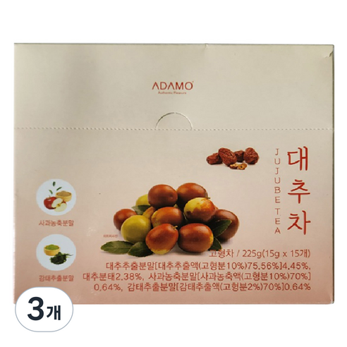 아다모 대추차, 15g, 3개, 15개입