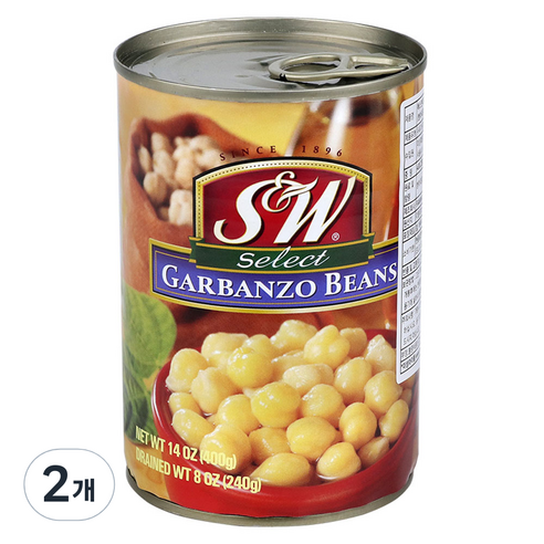 S&W 병아리콩 통조림, 400g, 2개