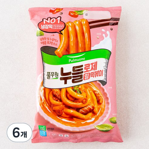 풀무원 밀 로제 누들떡볶이 2인분, 420g, 6개