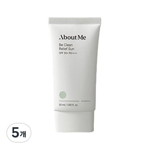 어바웃미 비 클린 릴리프 선블록 SPF50+ PA++++, 5개, 50ml