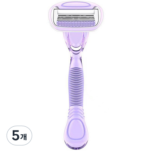 어리플 여성용 안전캡 전신 면도기 퍼플, 1개입, 5개