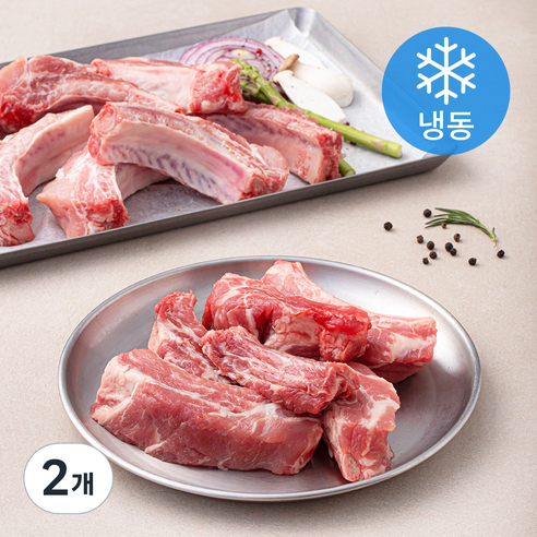 푸드장 미국산 돼지 쪽갈비 (냉동), 1kg, 2개 갈비찜 푸드장 미국산 돼지 쪽갈비 (냉동), 1kg, 2개