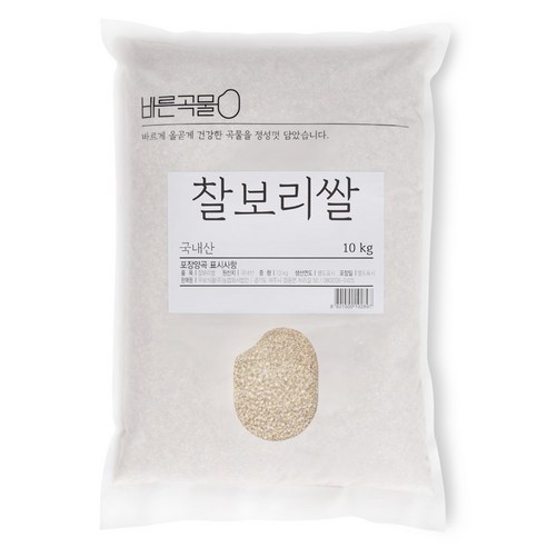 바른곡물 국산 찰보리쌀, 10kg, 1개