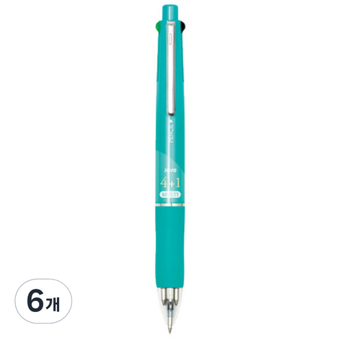 자바펜 제트 4 + 1 멀티펜 0.7mm, 민트, 6개