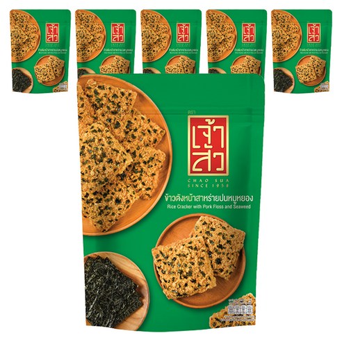 차오수아 자스민 라이스 크래커 김맛, 80g, 6개