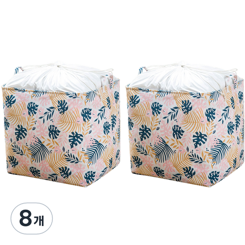 옷 이불 보관 바구니 140L, 분홍식물, 8개