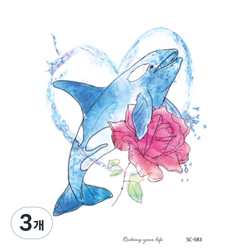파티복닷컴 타투스티커 JT059 10 x 15 cm, 혼합 색상, 3개