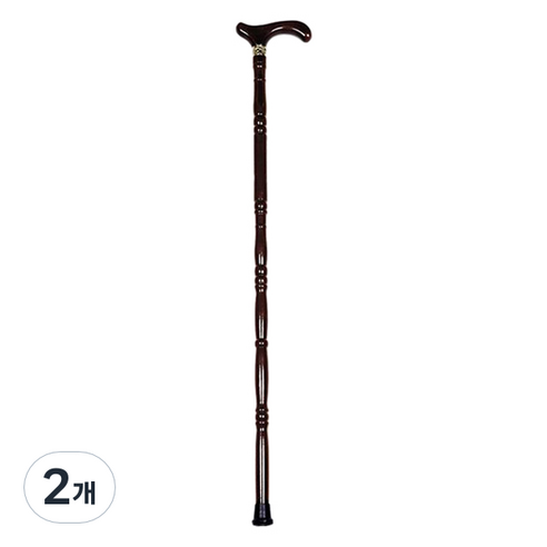 원복 가벼운 접이식 길이조절용 지팡이, 다크브라운, 2개