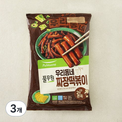 풀무원 우리동네 떡볶이 짜장 2인분, 330g, 3개