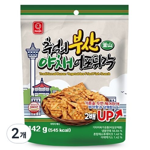 한진식품 추억의 부산 야채어포튀각, 142g, 2개