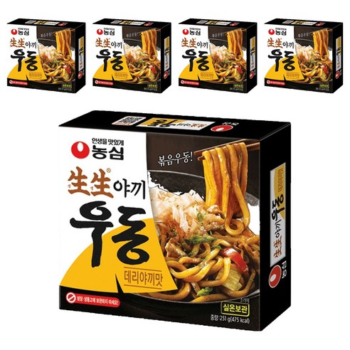 농심 생생야끼 우동 데리야끼맛 251g, 5개