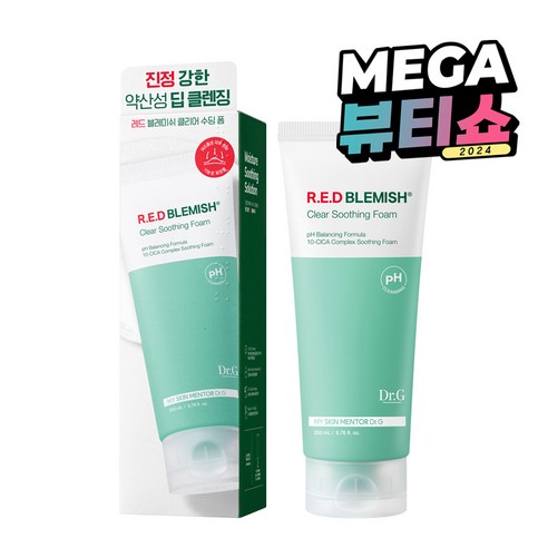 닥터지 약산성 레드 블레미쉬 클리어 수딩 폼, 200ml, 1개 
바디/세안