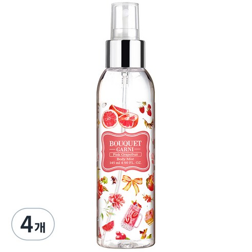부케가르니 바디미스트 핑크자몽, 4개, 145ml