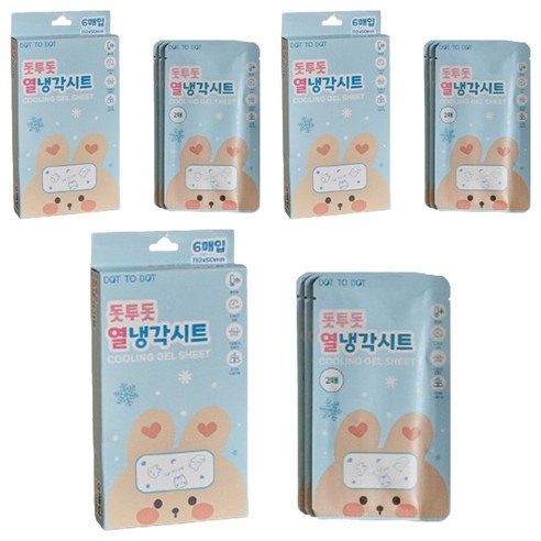 아가드 돗투돗 열냉각시트 쿨 해열 냉찜질팩 쿨링패치 블루, 6개입, 3개