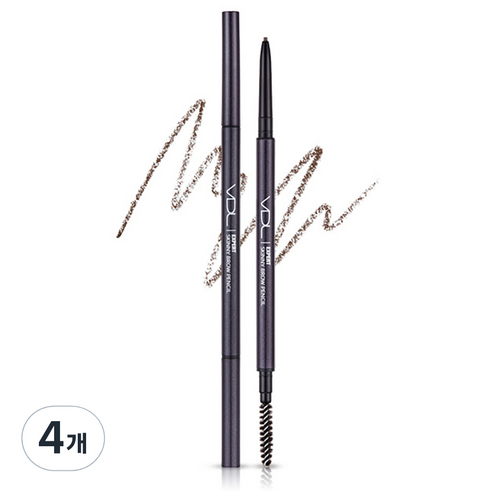 브이디엘 엑스퍼트 스키니 브로우 펜슬 0.05g, 02 그레이브라운, 4개