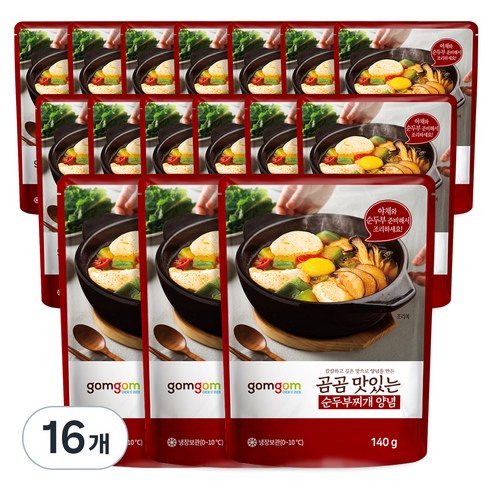 곰곰 맛있는 순두부찌개 양념, 140g, 16개
