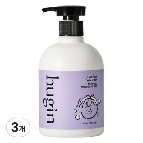 허긴 프레쉬 키즈 바디워시, 500ml, 3개