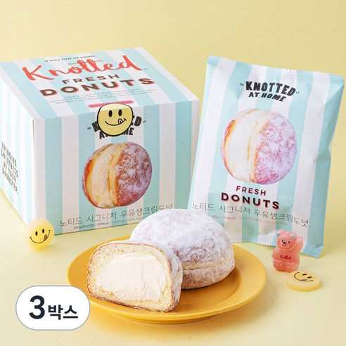 노티드 시그니처 우유 생크림 도넛 3개입, 300g, 3박스