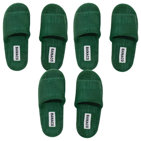 바나코 비비드 테리 룸 슬리퍼, Green, 3세트